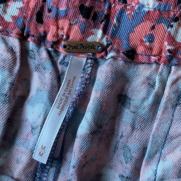 Free People Layla High Waist Tie Belt Flowy Boho Floral‎ Print Shorts M - Picture 5 of 14